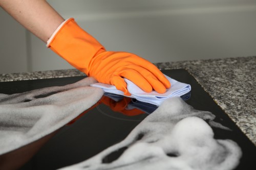 Professional window cleaning on a residential home exterior