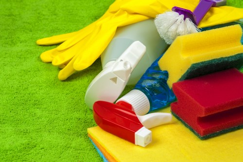 Detailed deep cleaning in a kitchen with appliances and surfaces