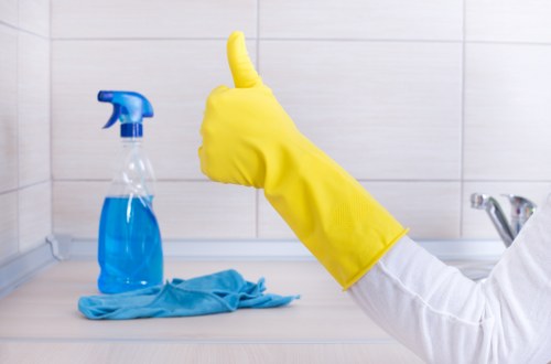 Sanitizing high-touch surfaces during regular cleaning