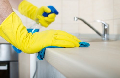 Professional mattress cleaning equipment in use